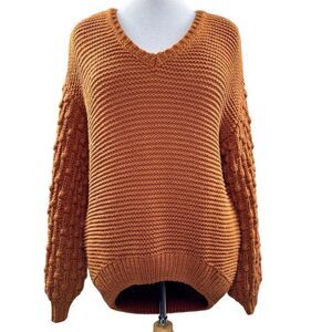 Harper Heritage Women's Slouchy Button Back V-Neck Pullover Sweater Size Medium